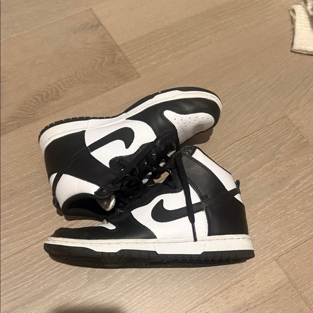 Nike Black and White Panda High Top Dunks